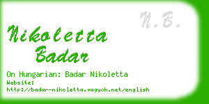 nikoletta badar business card